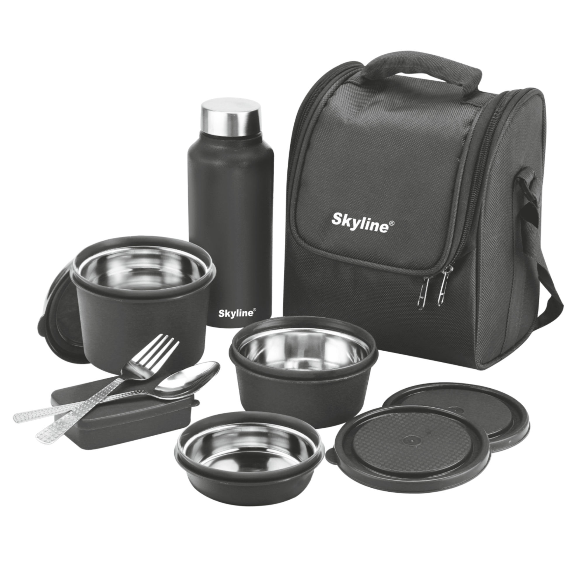 Skyline Office Lunch Box Set | Microwave Safe Containers, Steel
